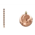 Χριστουγεννιάτικες Μπάλες 5cm 10τμχ - Ροζ/Χρυσό - Image 2