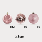 Χριστουγεννιάτικες Μπάλες Ροζ 8cm 24τμχ Kmt Style 299430