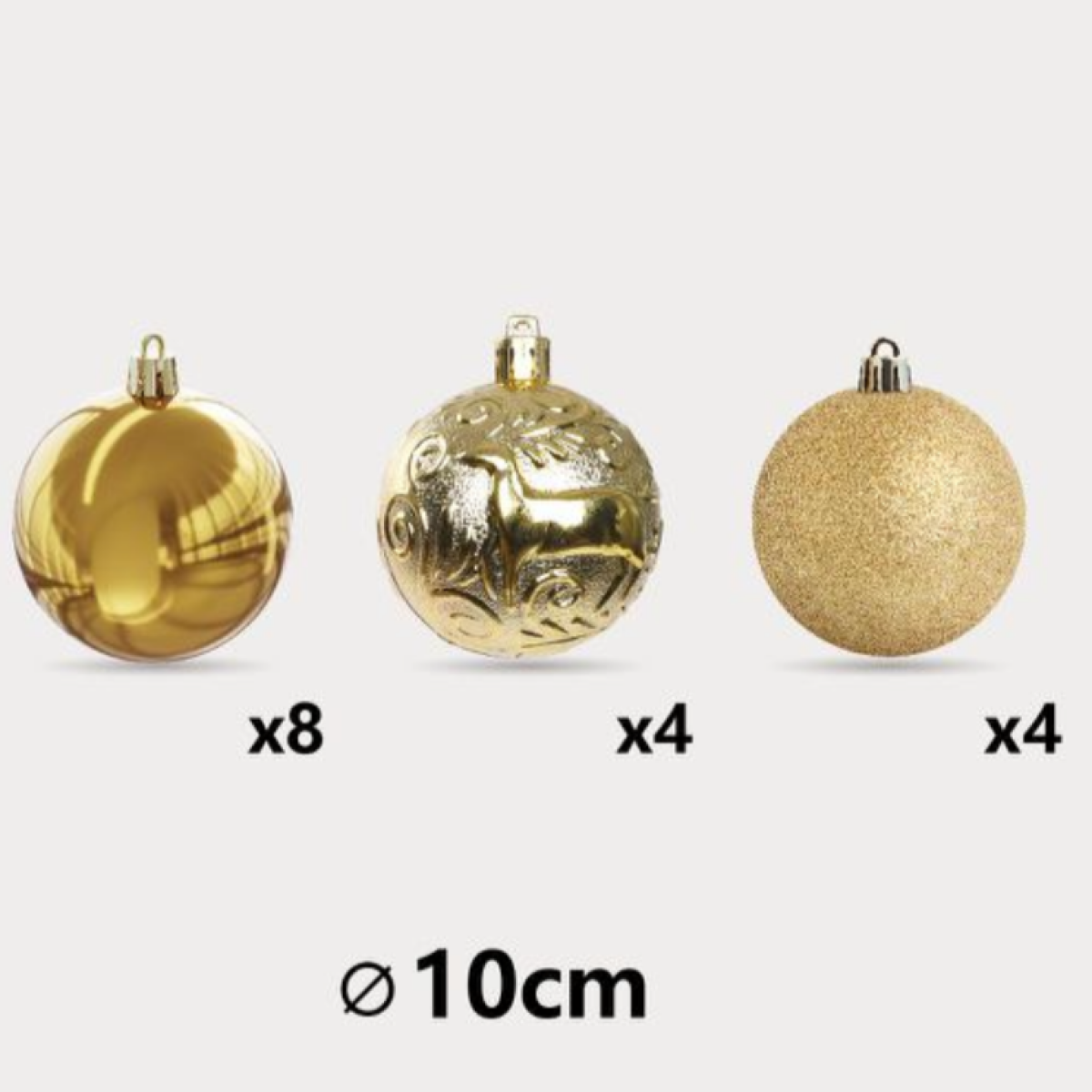 Χριστουγεννιάτικες Μπάλες Xρυσές 10cm 16τμχ Kmt Style 299352