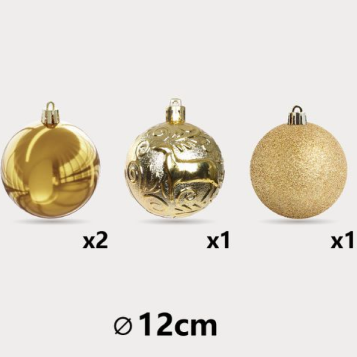 Χριστουγεννιάτικες Μπάλες Xρυσές 12cm 4τμχ Kmt Style 299353