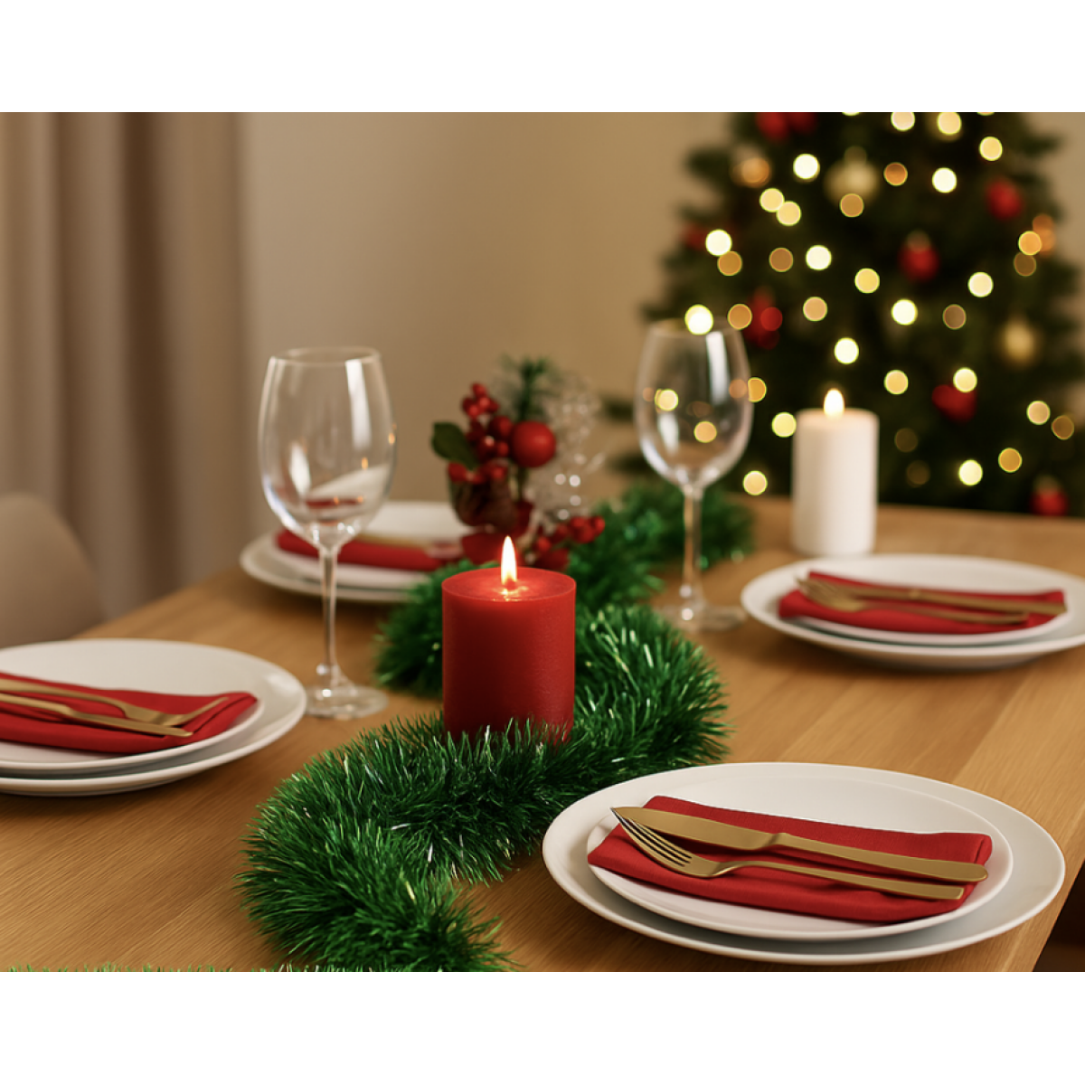 Χριστουγεννιάτικη Γιρλάντα Πράσινη 11cm x 2m Kmt Style 2908060