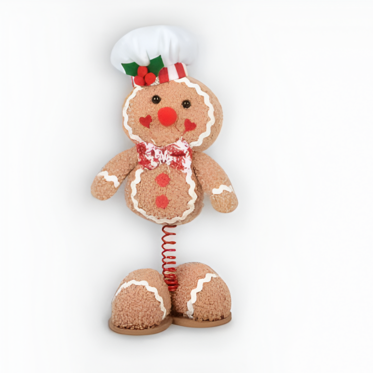 Χριστουγεννιάτικη Κούκλα Gingerbread με Ελατήριο 10x25.5cm Kmt Style 294646