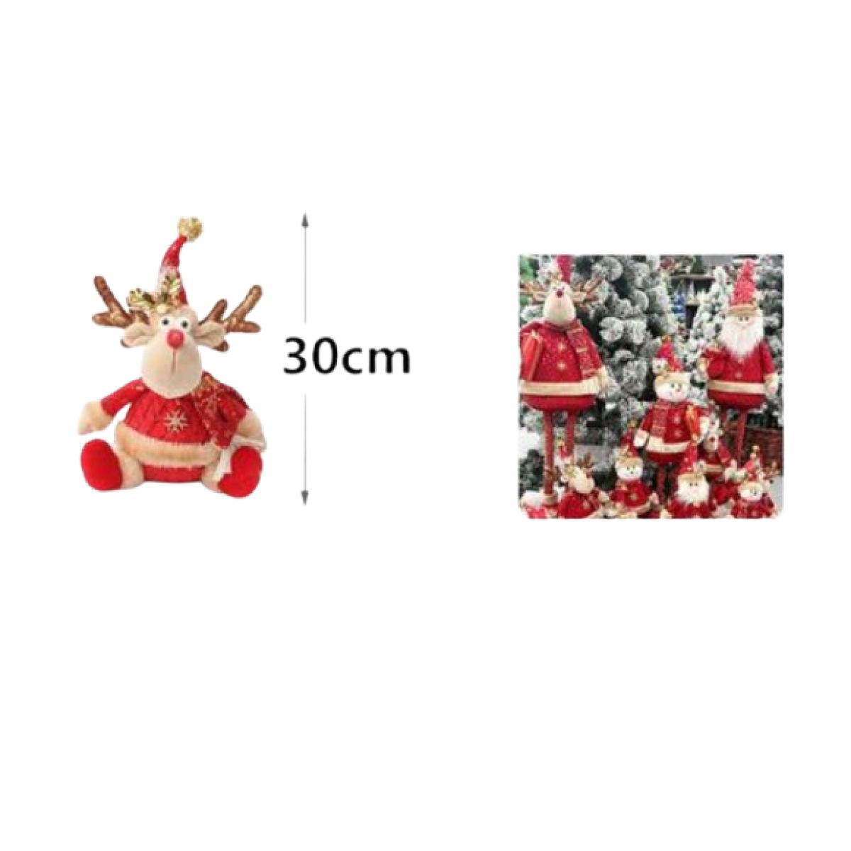Χριστουγεννιάτικη Κούκλα Τάρανδος 30cm Kmt Style 294789