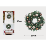 Χριστουγεννιάτικο Στεφάνι Με Μπάλες 30cm Kmt Style 298042