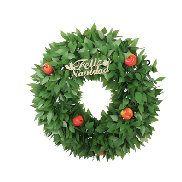 Χριστουγεννιάτικο Στεφάνι Με Μούρα 38cm Feliz Navidad Kmt Style 294935