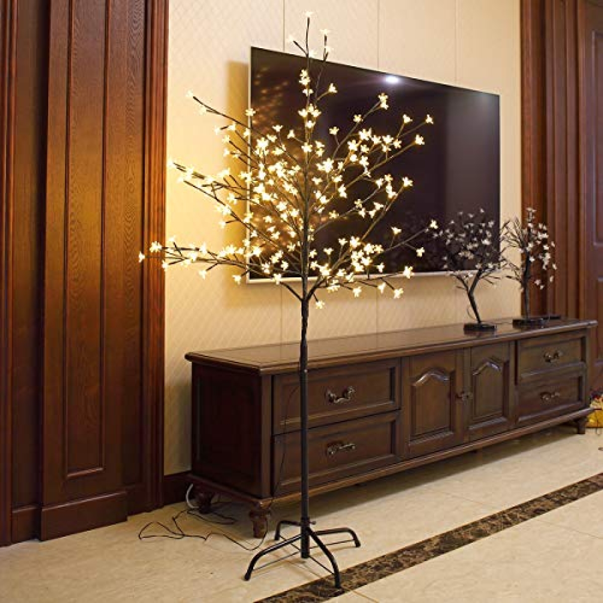 Χριστουγεννιάτικο Διακοσμητικό Δέντρο με Φωτιζόμενα Κλαδιά LED 180cm Μαύρο 298827 - Image 2