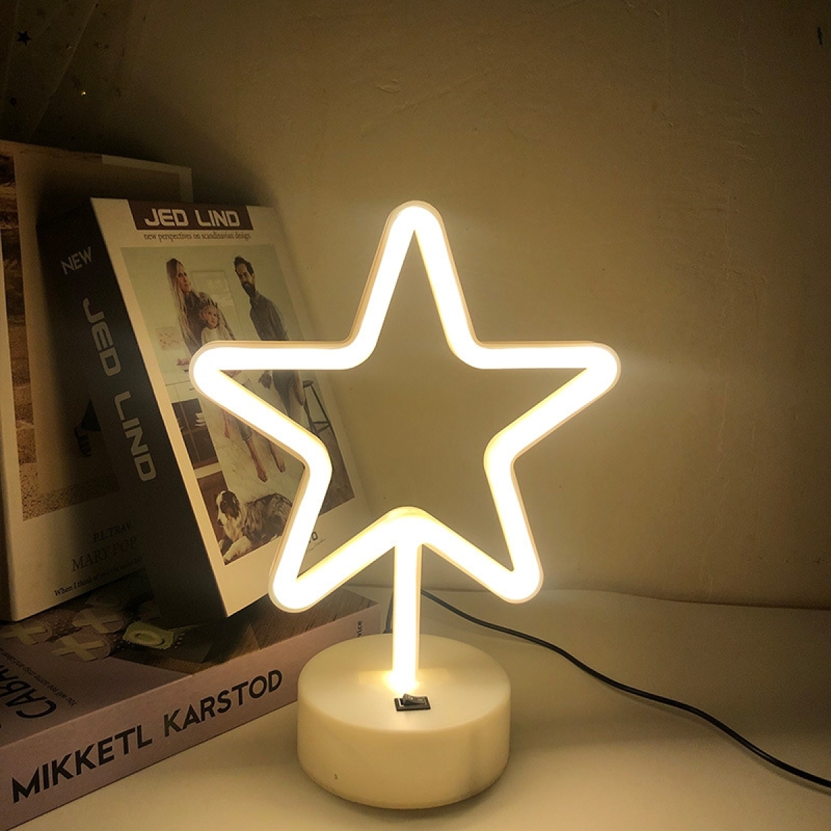 Διακοσμητικό Επιτραπέζιο LED Φωτιστικό Neon 22x18x12cm Aστέρι