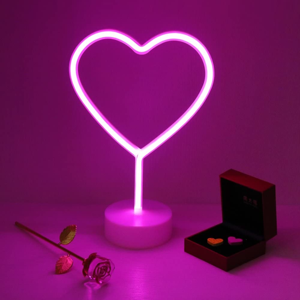 Διακοσμητικό Επιτραπέζιο LED Φωτιστικό Neon 22x18x12cm Καρδιά