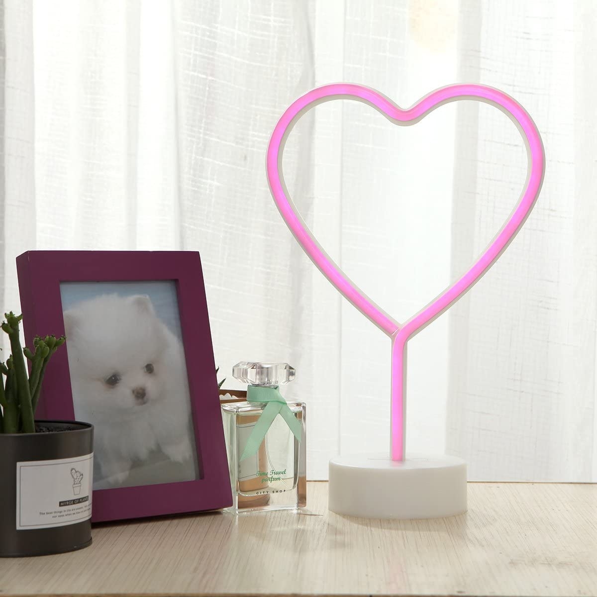 Διακοσμητικό Επιτραπέζιο LED Φωτιστικό Neon 22x18x12cm Καρδιά