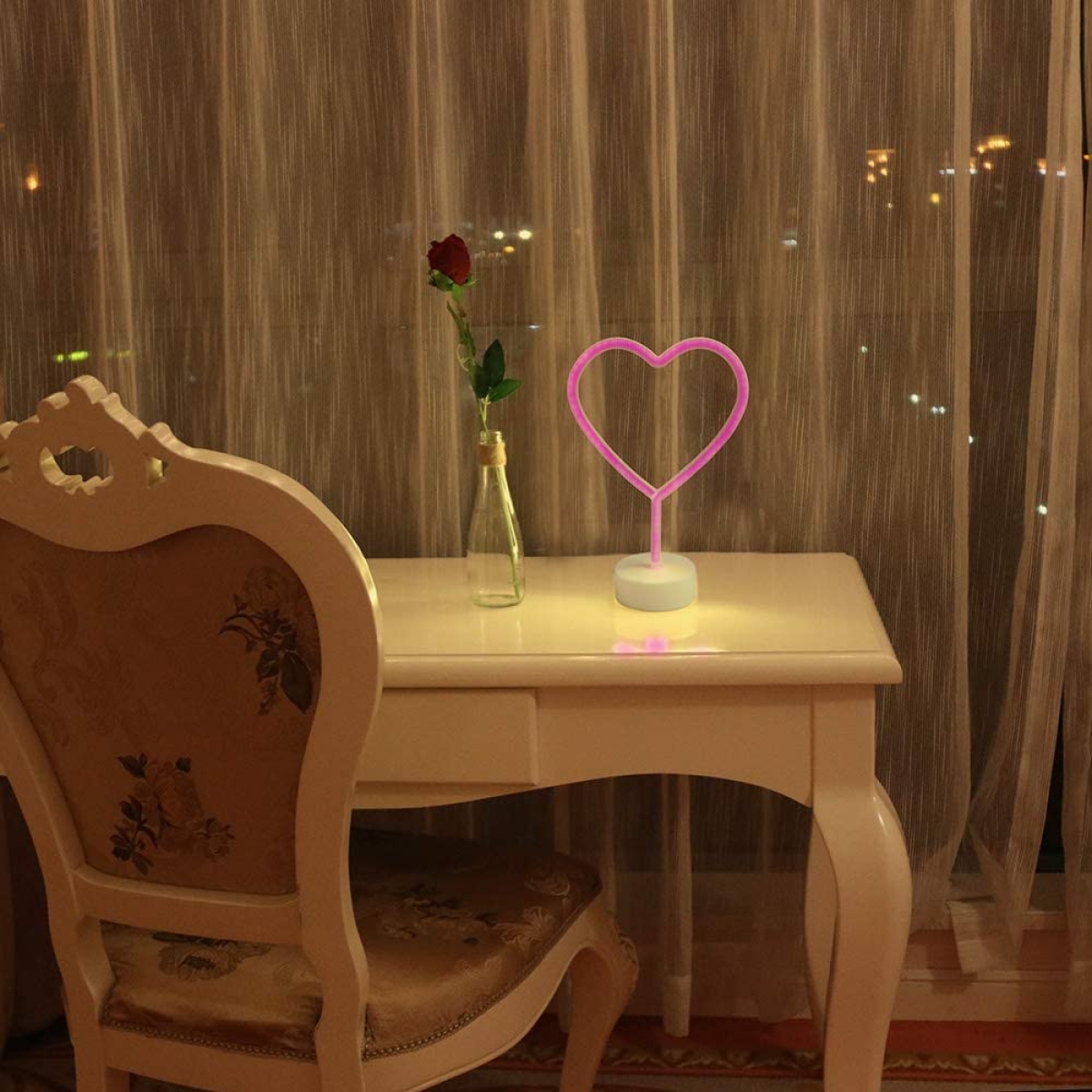 Διακοσμητικό Επιτραπέζιο LED Φωτιστικό Neon 22x18x12cm Καρδιά