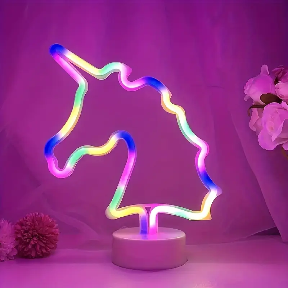 Διακοσμητικό Επιτραπέζιο LED Φωτιστικό RGB 22x18x12cm Unicorn