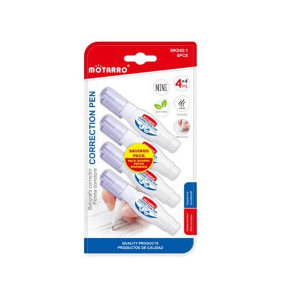 Διορθωτικό Στυλό 4ml Σετ 4 Τεμαχίων Motarro MK042-1