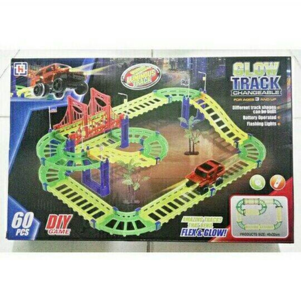 DIY Αυτοκινητόδρομος Φωσφορίζει με Γέφυρα Glow Track (2015-31)