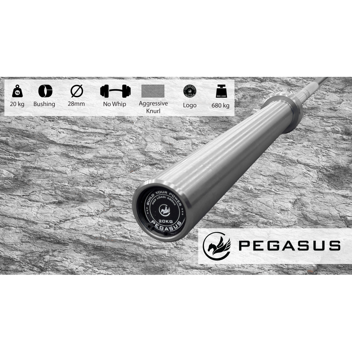 Pegasus Ολυμπιακή μπάρα 2200mm*28mm (42 CRMO/20kg) - Image 5