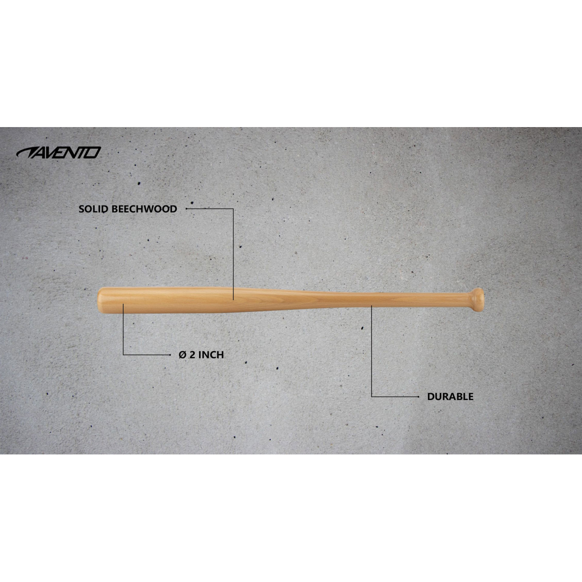 Ρόπαλο Baseball Ξύλινο Avento 68cm - Image 3