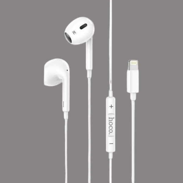 Ενσύρματα Ακουστικά In-ear Lightning Hoco M1 Max Λευκά