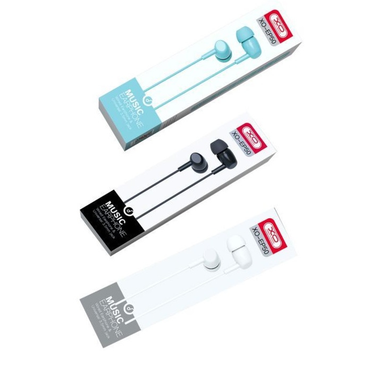 Ενσύρματα Ακουστικά In-ear Με Βύσμα 3.5mm XO-EP51 Σετ 20τμχ