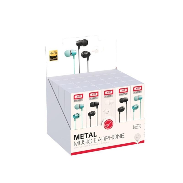 Ενσύρματα Ακουστικά In-ear Με Βύσμα 3.5mm XO-EP51 Σετ 20τμχ