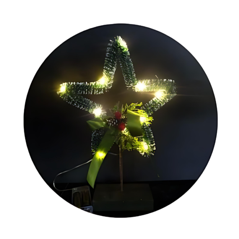 Επιτραπέζιο Χριστουγεννιάτικο Διακοσμητικό Αστέρι με Φως 20LED 30x20cm 298740