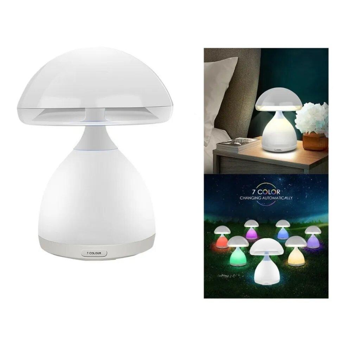 Επιτραπέζιο LED Φωτιστικό Μανιτάρι RGB Με Αλλαγή 7 Χρωμάτων Και Έλεγχο Αφής Arrango AT76494