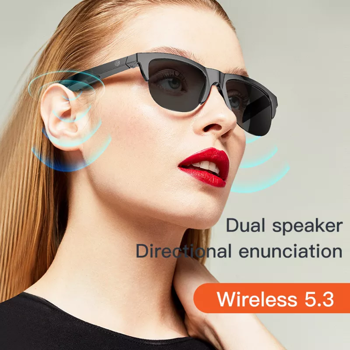 Έξυπνα Γυαλιά Ακουστικά - Glasses Wireless Headset F-06 Μαύρο - Image 5