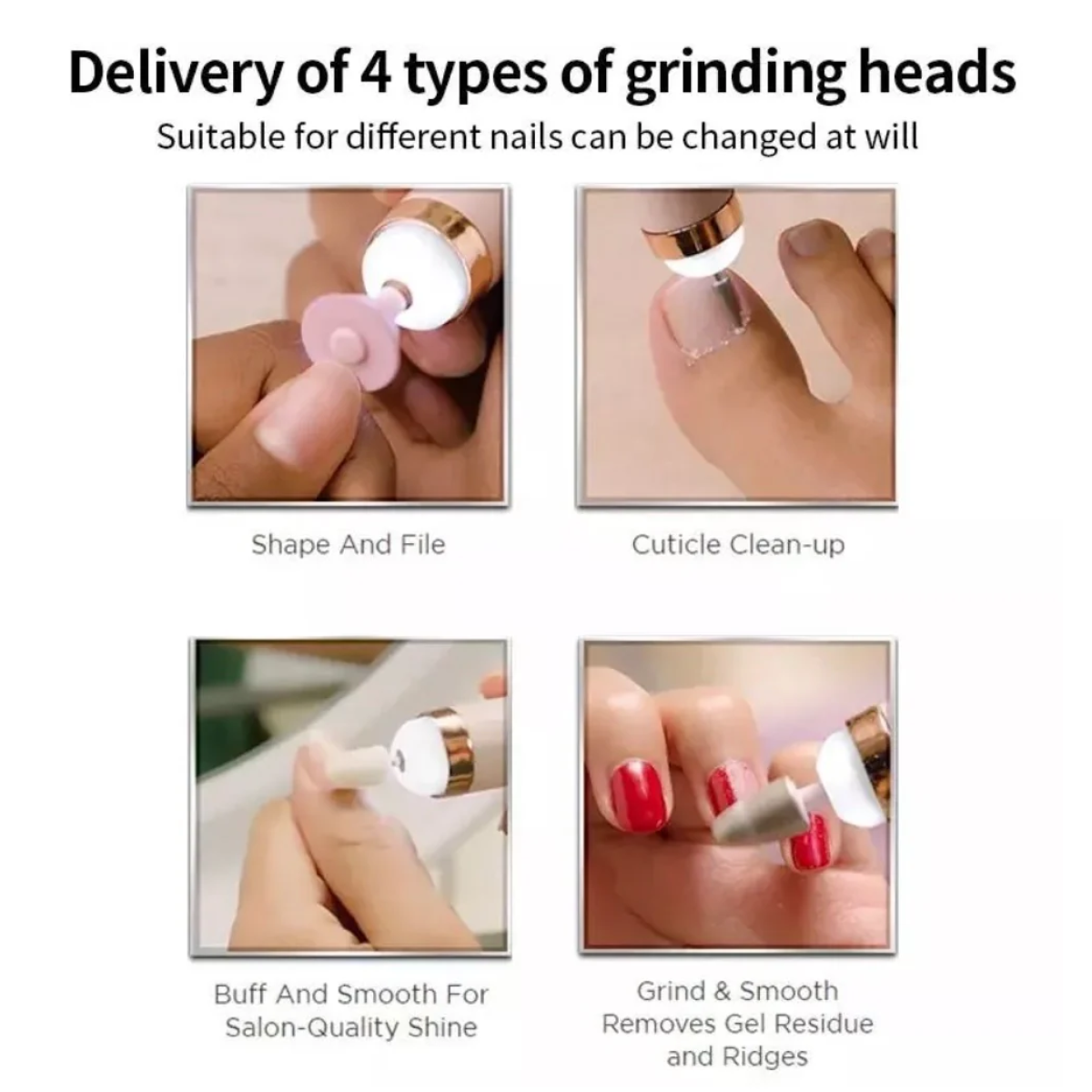 Φορητός Τροχός Μανικιούρ Πεντικιούρ με 5 Εξαρτήματα και USB Φόρτιση Andowl Q-M289