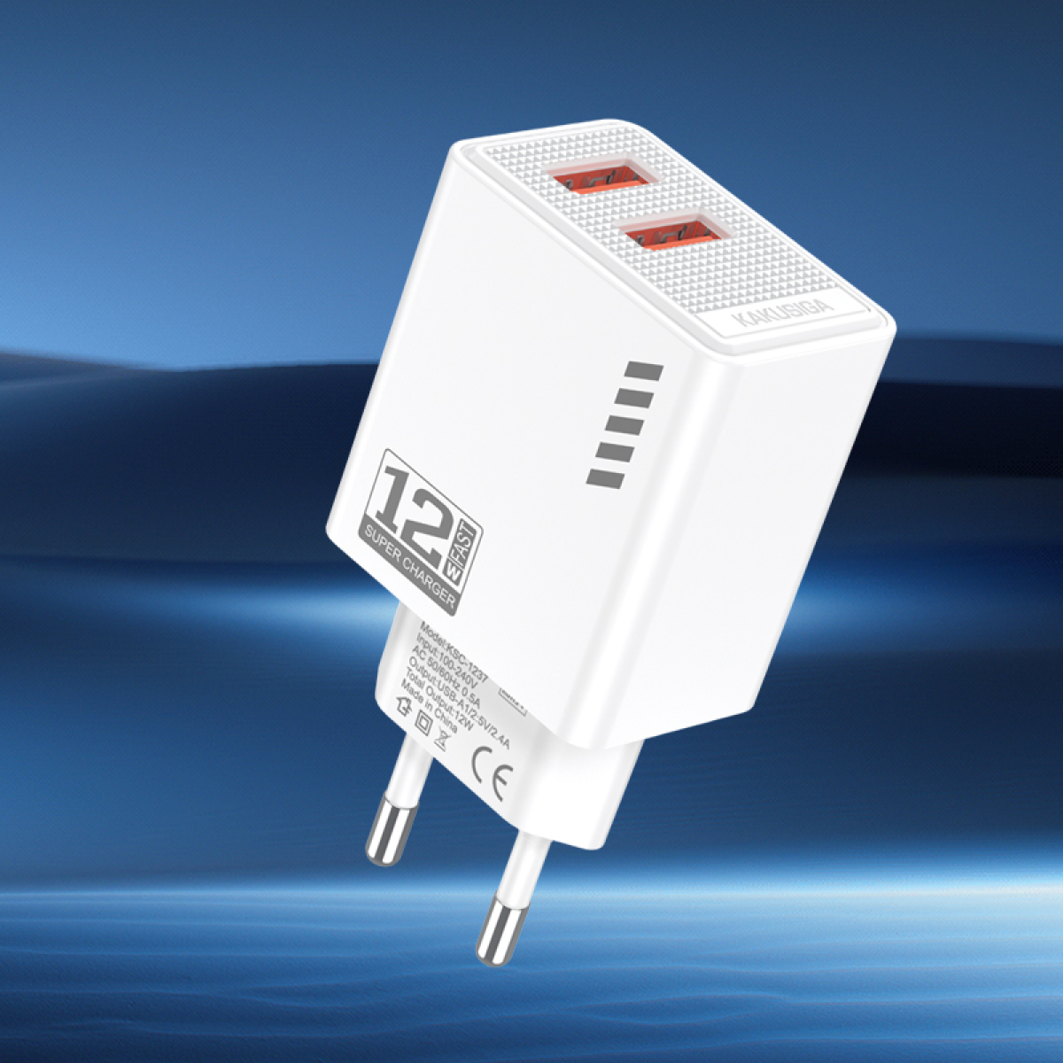 Φορτιστής 12W EU Με Διπλή Θύρα USB-A 2.4A Kakusiga KSC-1237
