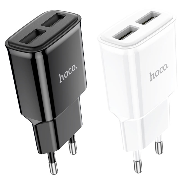 Φορτιστής 12W EU Με Διπλή Θύρα USB-A Hoco C88A Star Round