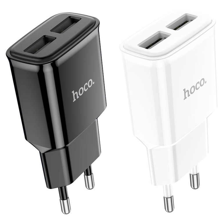 Φορτιστής 12W EU Με Διπλή Θύρα USB-A Hoco C88A Star Round
