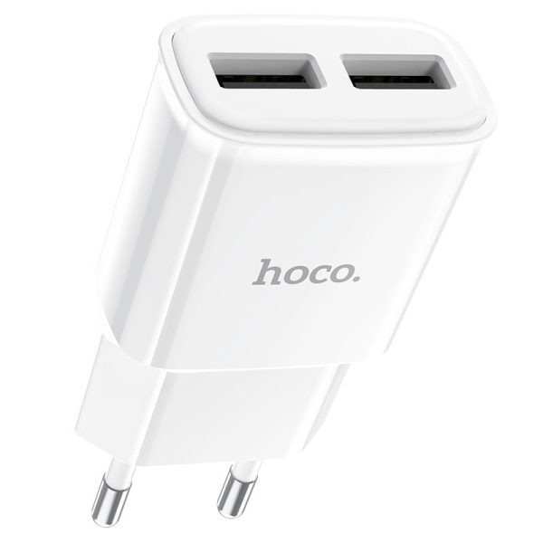 Φορτιστής 12W EU Με Διπλή Θύρα USB-A Hoco C88A Star Round