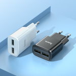 Φορτιστής 12W EU Με Διπλή Θύρα USB-A Hoco C88A Star Round