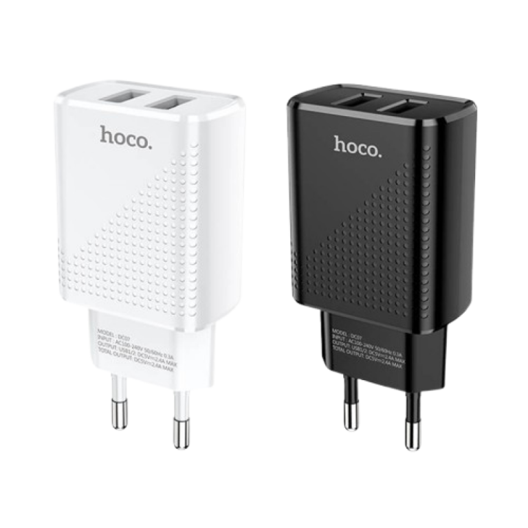 Φορτιστής 2.4A EU Με 2 Θύρες USB-A Hoco DC07