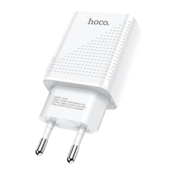 Φορτιστής 2.4A EU Με 2 Θύρες USB-A Hoco DC07