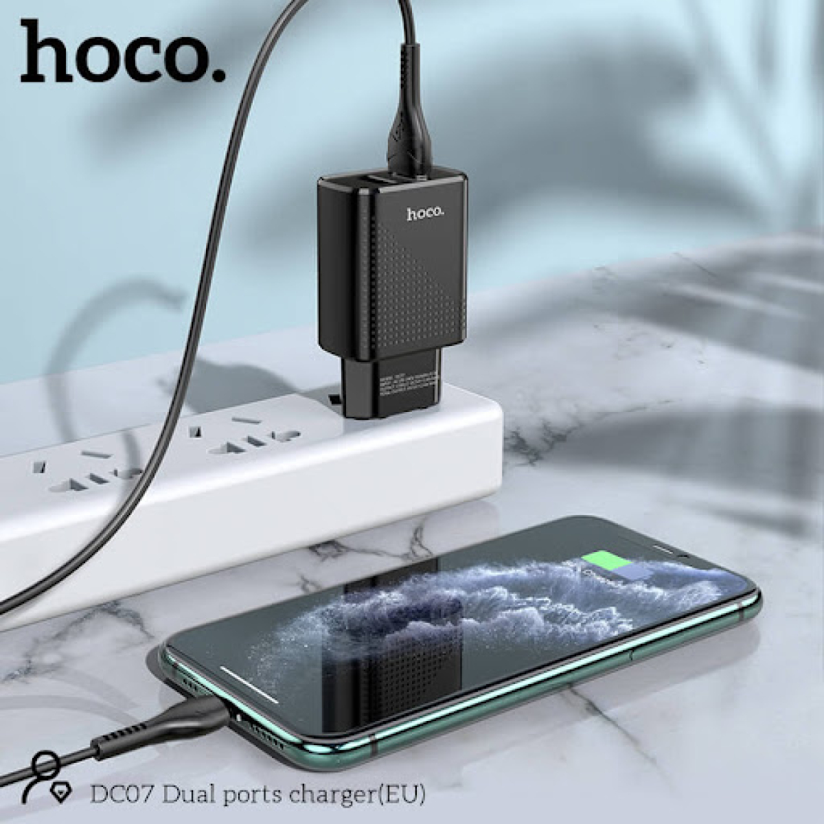 Φορτιστής 2.4A EU Με 2 Θύρες USB-A Hoco DC07