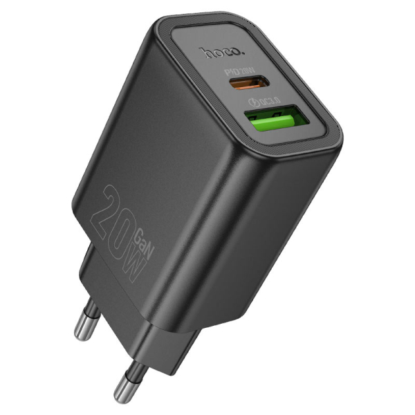 Φορτιστής 20W EU Με Θύρες USB-C & USB-A Hoco N61 Gentle