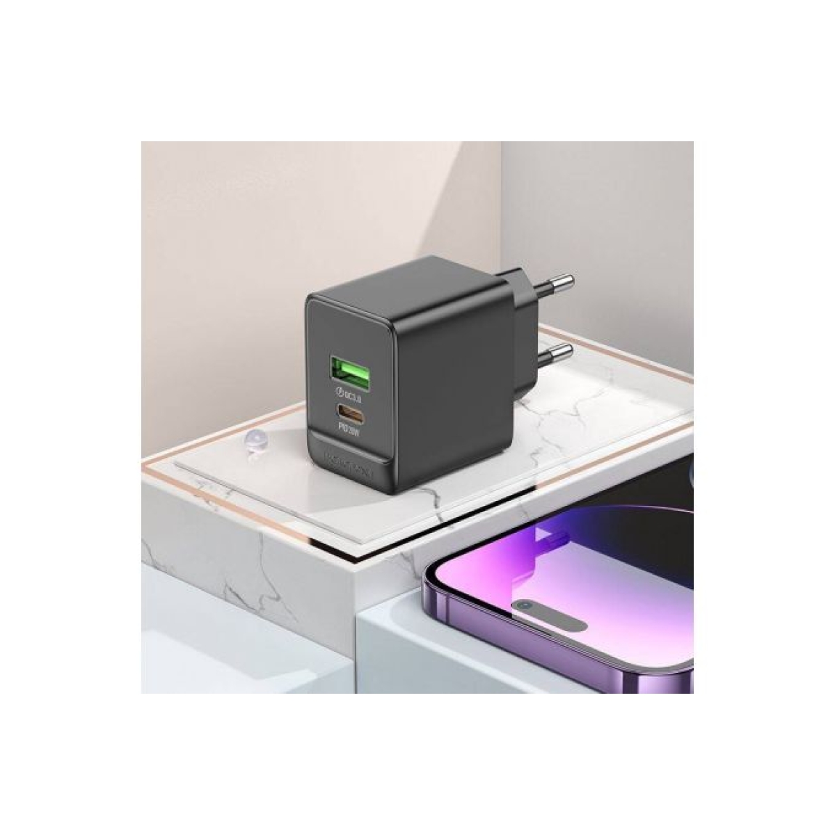 Φορτιστής 20W EU Με Θύρες USB & Type-C Borofone BAS14A