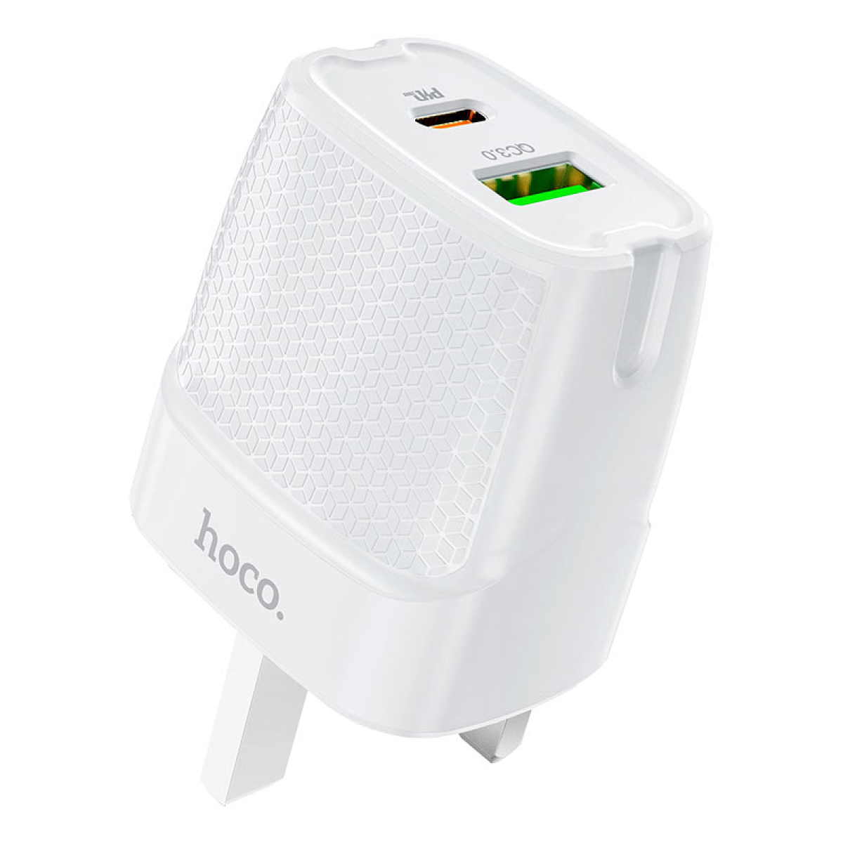 Φορτιστής 20W UK Με Θύρες USB-C & USB-A Hoco C85B Bright