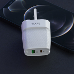 Φορτιστής 20W UK Με Θύρες USB-C & USB-A Hoco C85B Bright