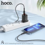 Φορτιστής 20W UK Με Θύρες USB-C & USB-A Hoco DC51 Outstanding