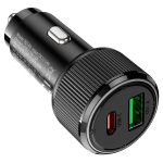 Φορτιστής Αυτοκινήτου 38W Με USB-A & Type-C Πολύχρωμος Φωτισμός Hoco NZ14A Guerrero