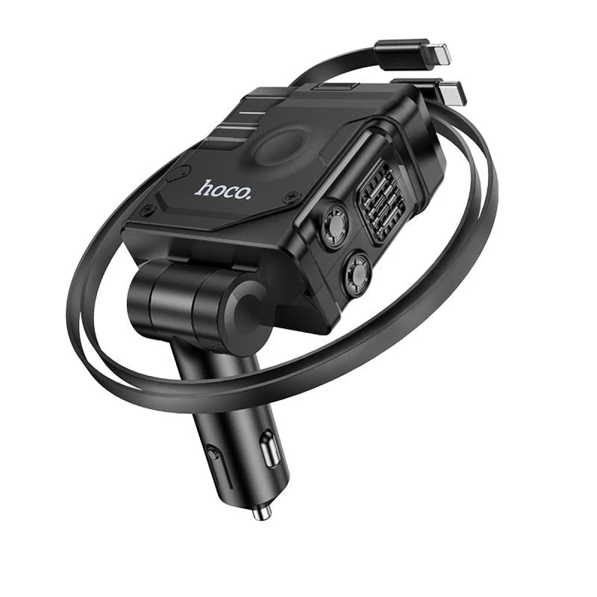 Φορτιστής Αυτοκινήτου 4 σε 1 45W Με USB-A, USB-C Και Ενσωματωμένα Καλώδια Hoco DZ23 Skill