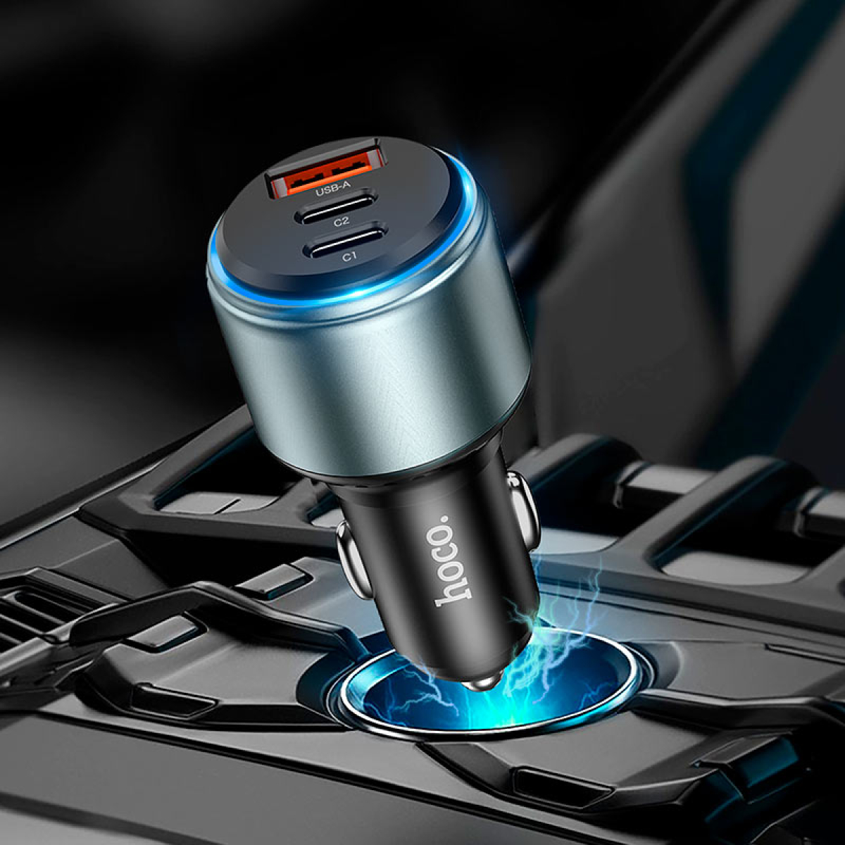 Φορτιστής Αυτοκινήτου 95W Με USB-A & Διπλή Θύρα Type-C Hoco NZ9 Galloper