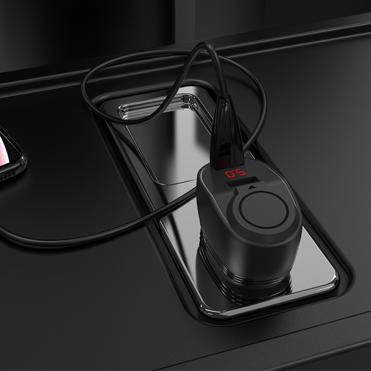 Φορτιστής Αυτοκινήτου Διπλής Εξόδου USB 3.1A Με Υποδοχή Αναπτήρα 96W & Οθόνη LED Hoco Z34 Thunder Power