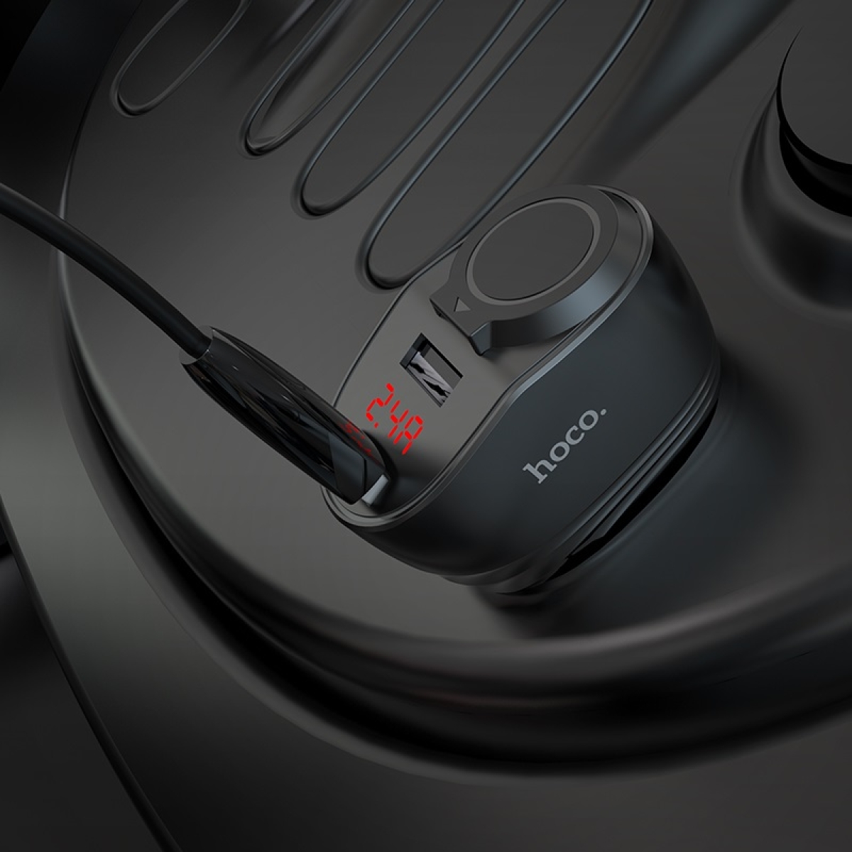 Φορτιστής Αυτοκινήτου Διπλής Εξόδου USB 3.1A Με Υποδοχή Αναπτήρα 96W & Οθόνη LED Hoco Z34 Thunder Power