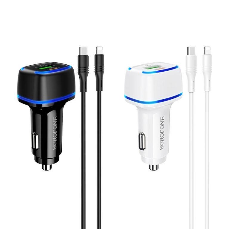 Φορτιστής Αυτοκινήτου PD20W + QC3.0 Με Καλώδιο 1m USB-C σε Lightning Borofone BZ14A Mercury