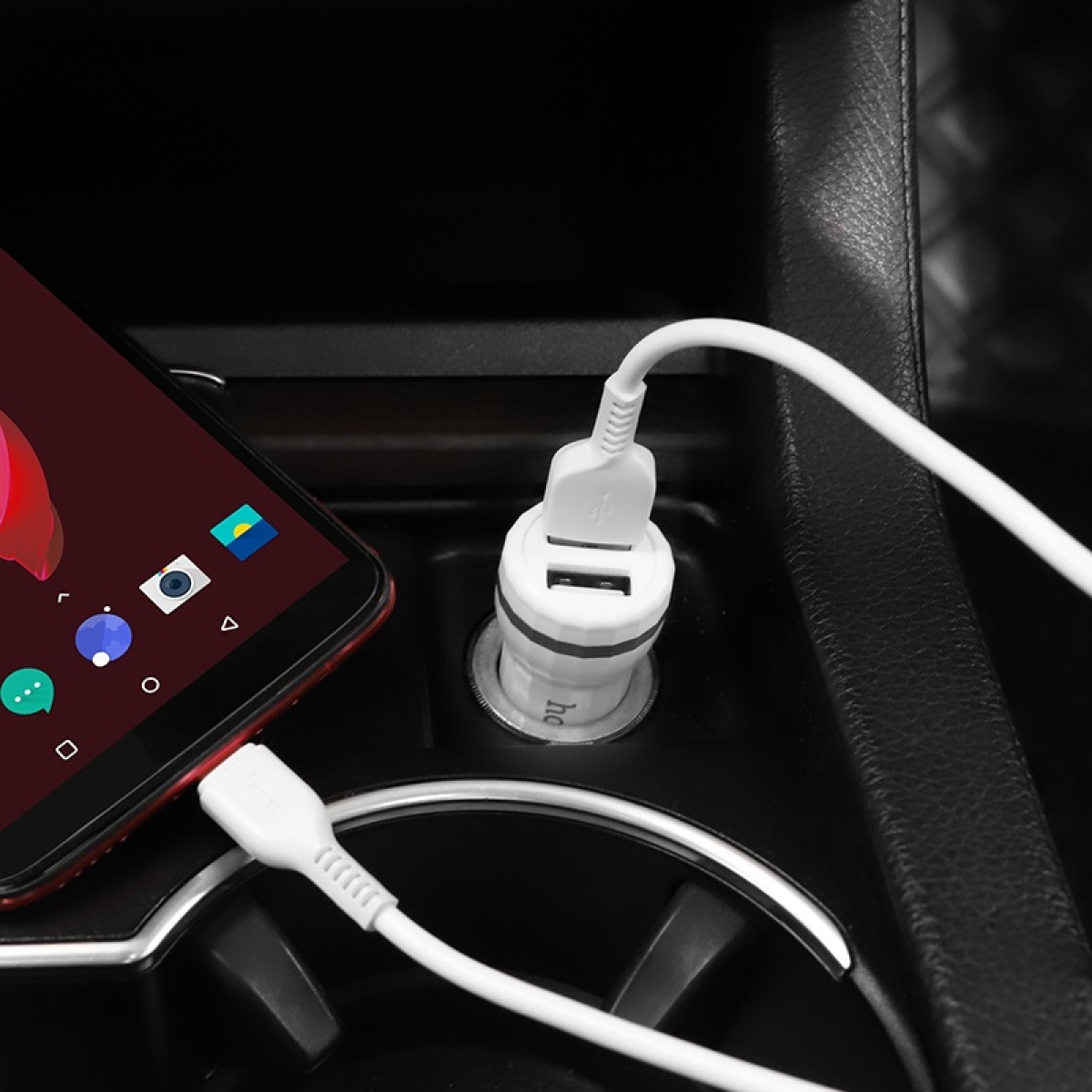 Φορτιστής Αναπτήρα Αυτοκινήτου Διπλής Θύρας 5V/2.4A Με Καλώδιο 1m Type-C Hoco Z27 Staunch