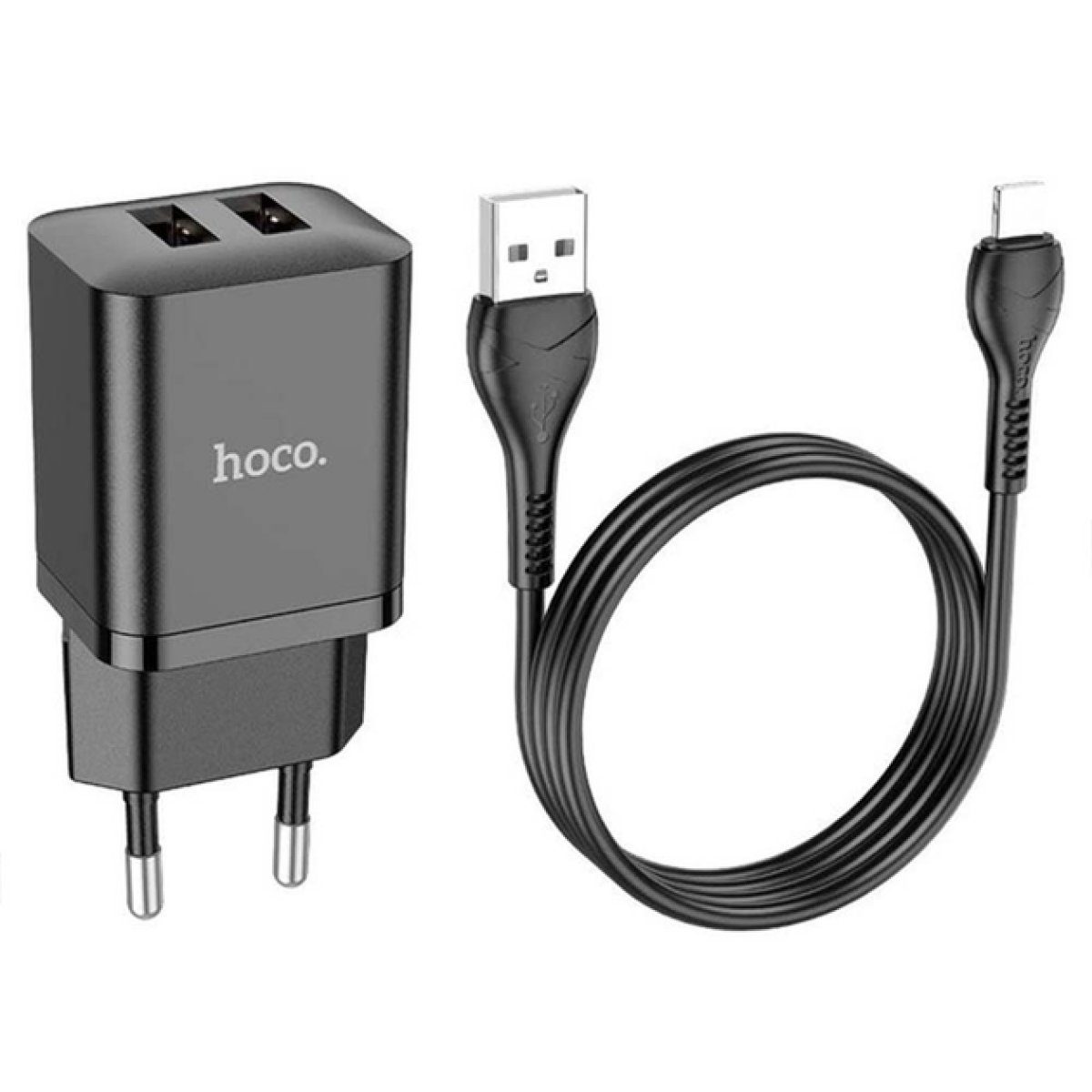 Φορτιστής Διπλής Θύρας 2xUSB-A με Καλώδιο Lightning Hoco N25 Maker