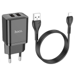 Φορτιστής Διπλής Θύρας 2xUSB-A με Καλώδιο Lightning Hoco N25 Maker