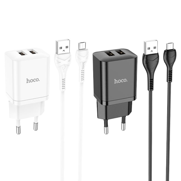 Φορτιστής Διπλής Θύρας 2xUSB-A με Καλώδιο Micro-USB Hoco N25 Maker