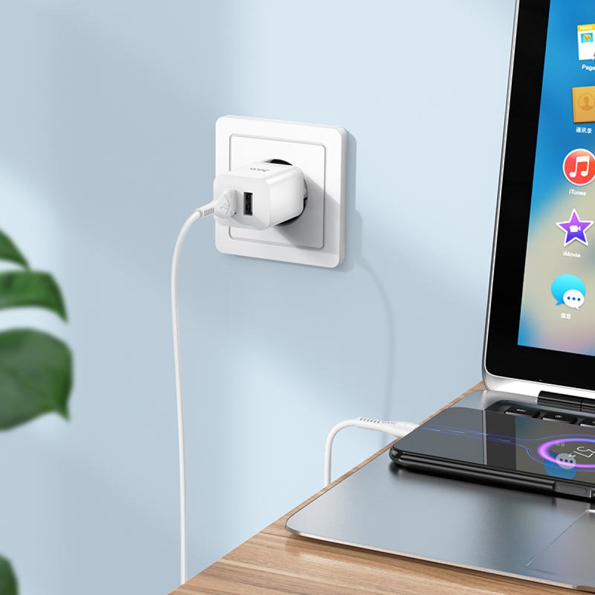 Φορτιστής Διπλής Θύρας 2xUSB-A με Καλώδιο Micro-USB Hoco N25 Maker